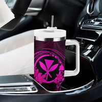 Hawaii Tumbler With Handle Turtle Mix Polynesian Plumeria Pink Version LT14 - Polynesian Pride