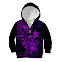Hawaii Kid Hoodie Turtle Mix Polynesian Plumeria Purple Version LT14 - Polynesian Pride