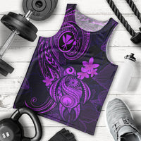 Hawaii Men Tank Top Turtle Mix Polynesian Plumeria Purple Version LT14 Purple - Polynesian Pride