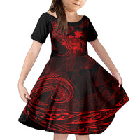 Hawaii Family Matching Summer Maxi Dress and Hawaiian Shirt Turtle Mix Polynesian Plumeria Red Version LT14 Mom's Dress Red - Polynesian Pride