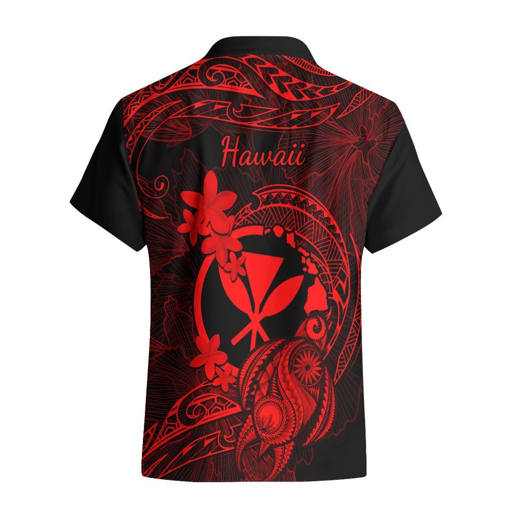 Hawaii Hawaiian Shirt Turtle Mix Polynesian Plumeria Red Version LT14 - Polynesian Pride