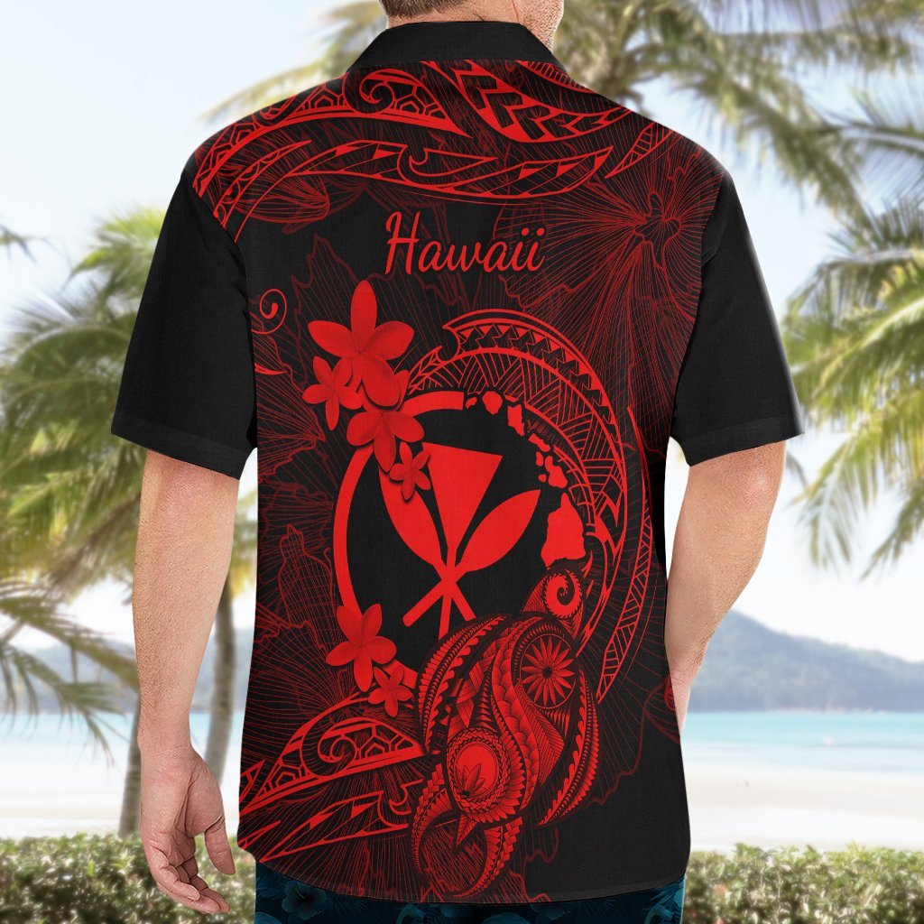 Hawaii Hawaiian Shirt Turtle Mix Polynesian Plumeria Red Version LT14 - Polynesian Pride