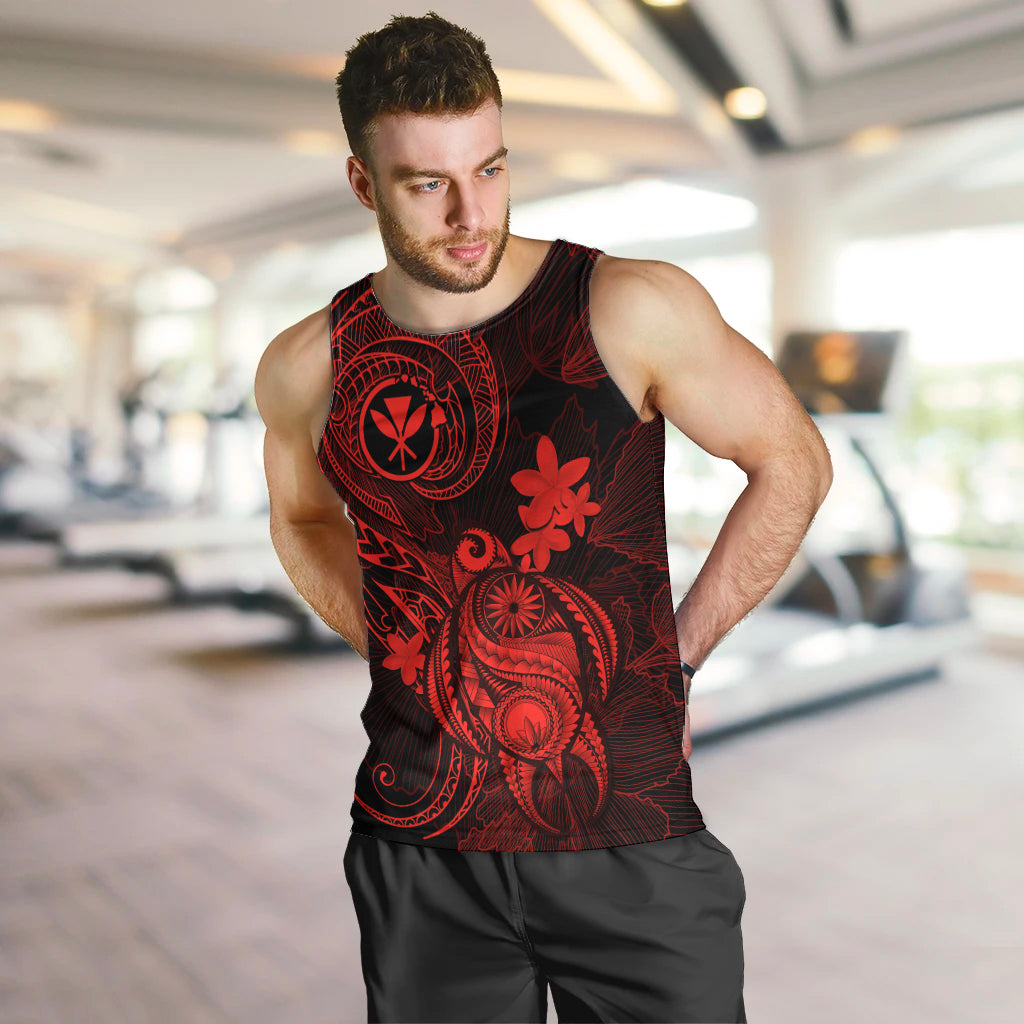 hawaii-men-tank-top-turtle-mix-polynesian-plumeria-red-version