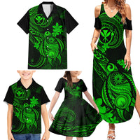 Hawaii Family Matching Summer Maxi Dress and Hawaiian Shirt Turtle Mix Polynesian Plumeria Green Version LT14 - Polynesian Pride