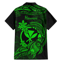Hawaii Family Matching Summer Maxi Dress and Hawaiian Shirt Turtle Mix Polynesian Plumeria Green Version LT14 - Polynesian Pride