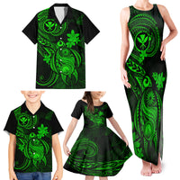 Hawaii Family Matching Tank Maxi Dress and Hawaiian Shirt Turtle Mix Polynesian Plumeria Green Version LT14 - Polynesian Pride