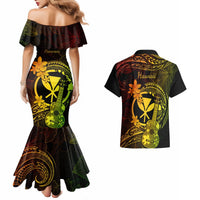 Hawaii Couples Matching Mermaid Dress and Hawaiian Shirt Ukulele Mix Polynesian Plumeria Reggae Version LT14 - Polynesian Pride