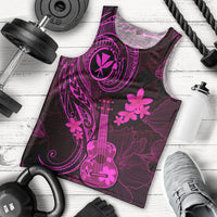 Hawaii Men Tank Top Ukulele Mix Polynesian Plumeria Pink Version LT14 Pink - Polynesian Pride