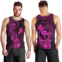Hawaii Men Tank Top Ukulele Mix Polynesian Plumeria Pink Version LT14 - Polynesian Pride