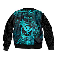 hawaii-bomber-jacket-ukulele-mix-polynesian-plumeria-turquoise-version