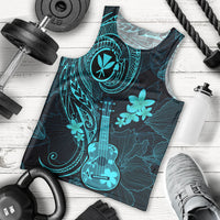 Hawaii Men Tank Top Ukulele Mix Polynesian Plumeria Turquoise Version LT14 Turquoise - Polynesian Pride