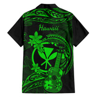 Hawaii Family Matching Summer Maxi Dress and Hawaiian Shirt Ukulele Mix Polynesian Plumeria Green Version LT14 - Polynesian Pride