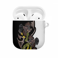 New Zealand Valentines Day AirPods Case Piwakawaka Lovers Maori Koru Tattoo LT14 Black - Polynesian Pride