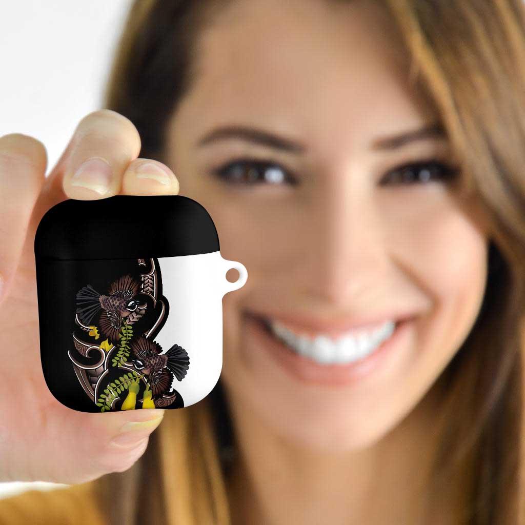 New Zealand Valentines Day AirPods Case Piwakawaka Lovers Maori Koru Tattoo LT14 - Polynesian Pride