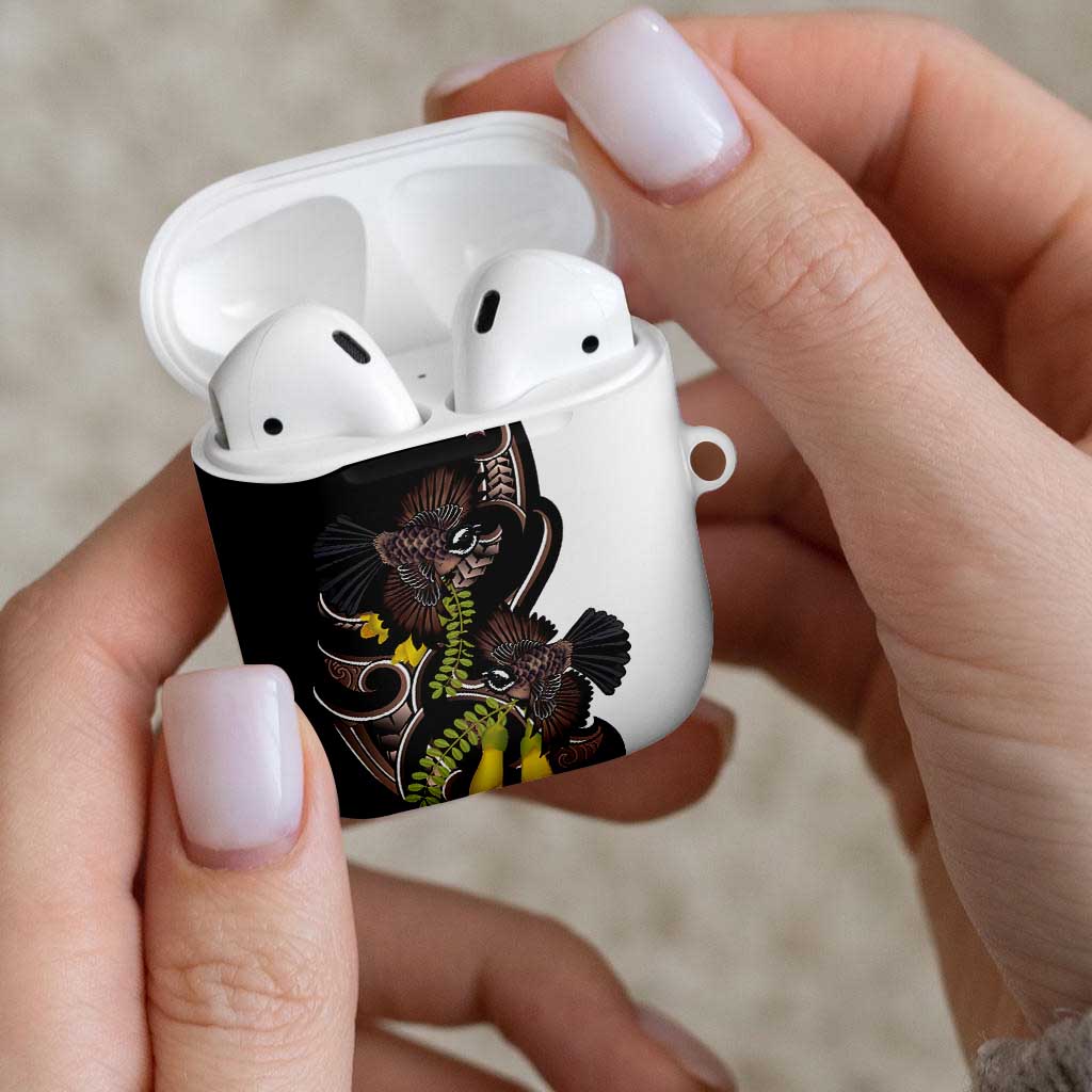 New Zealand Valentines Day AirPods Case Piwakawaka Lovers Maori Koru Tattoo LT14 - Polynesian Pride
