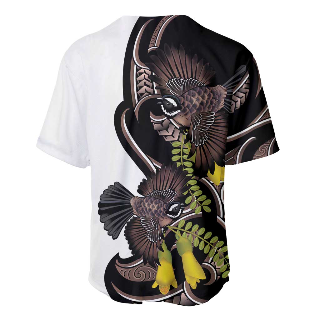 New Zealand Valentines Day Baseball Jersey Piwakawaka Lovers Maori Koru Tattoo LT14 - Polynesian Pride