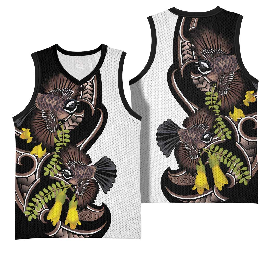 New Zealand Valentines Day Basketball Jersey Piwakawaka Lovers Maori Koru Tattoo LT14 - Polynesian Pride