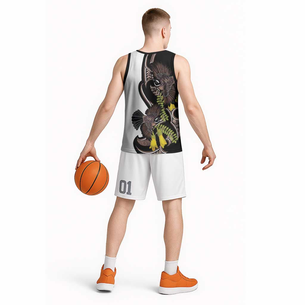 New Zealand Valentines Day Basketball Jersey Piwakawaka Lovers Maori Koru Tattoo LT14 - Polynesian Pride