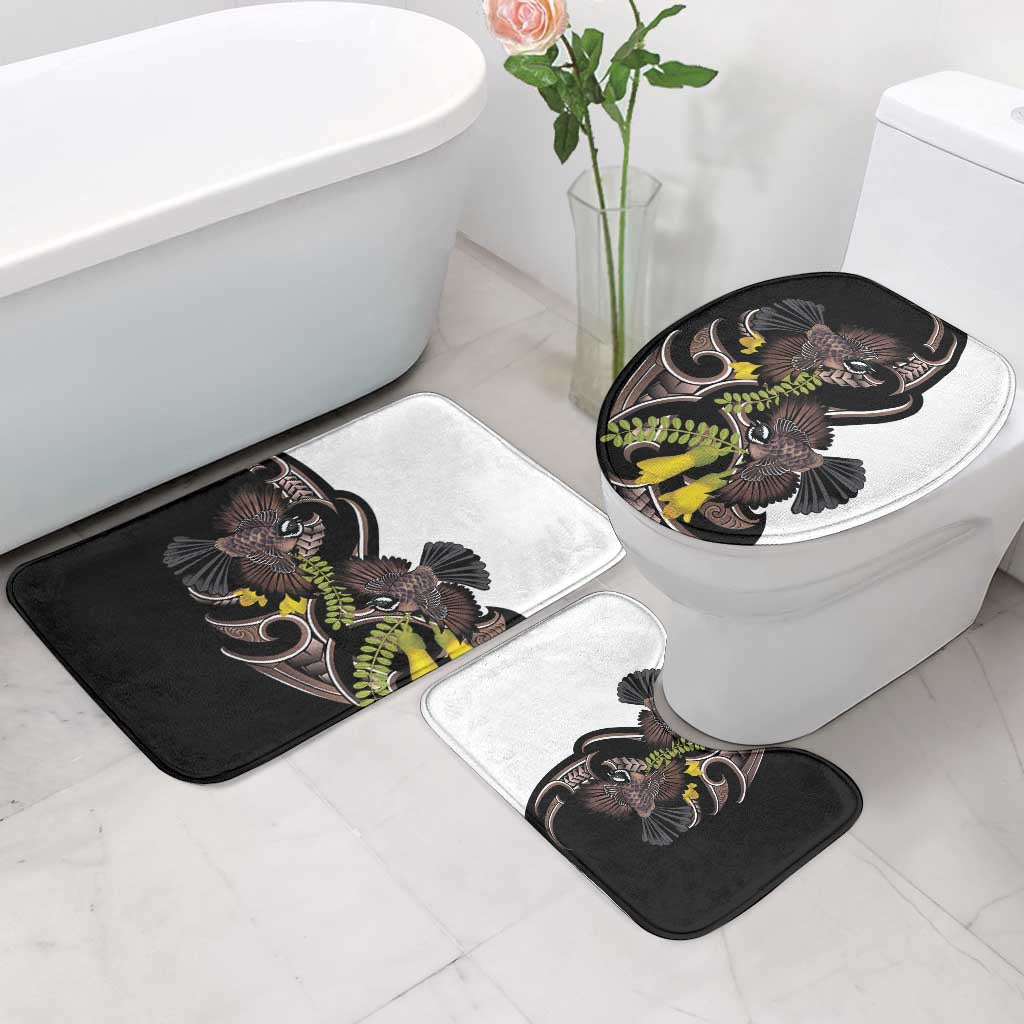 New Zealand Valentines Day Bathroom Set Piwakawaka Lovers Maori Koru Tattoo LT14 - Polynesian Pride