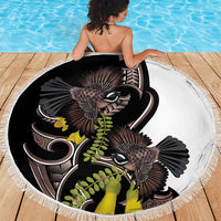 New Zealand Valentines Day Beach Blanket Piwakawaka Lovers Maori Koru Tattoo LT14 - Polynesian Pride