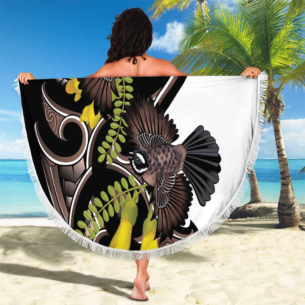 New Zealand Valentines Day Beach Blanket Piwakawaka Lovers Maori Koru Tattoo LT14 - Polynesian Pride