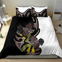 New Zealand Valentines Day Bedding Set Piwakawaka Lovers Maori Koru Tattoo - Polynesian Pride