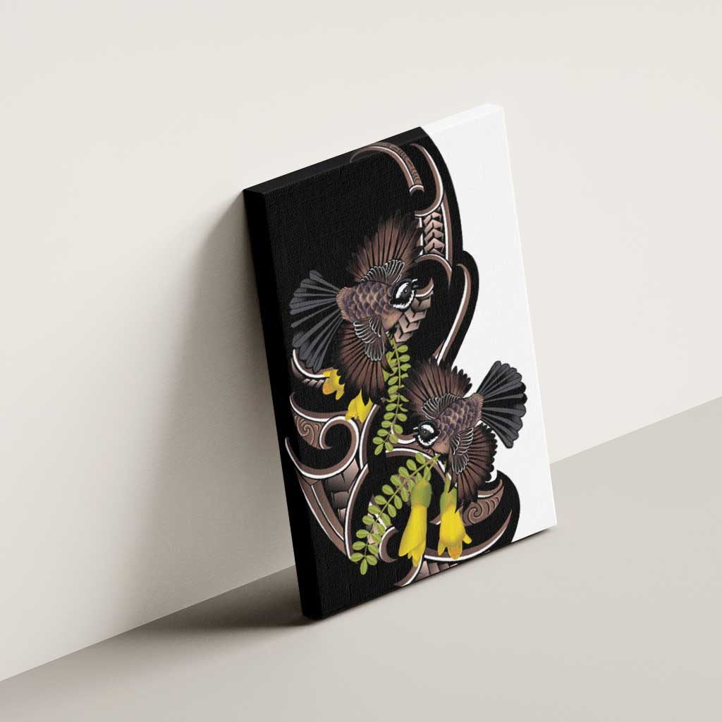 New Zealand Valentines Day Canvas Wall Art Piwakawaka Lovers Maori Koru Tattoo LT14 - Polynesian Pride