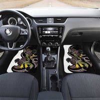 New Zealand Valentines Day Car Mats Piwakawaka Lovers Maori Koru Tattoo LT14 Set 2pcs - Front Black - Polynesian Pride