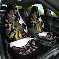 New Zealand Valentines Day Car Seat Cover Piwakawaka Lovers Maori Koru Tattoo LT14 One Size Black - Polynesian Pride