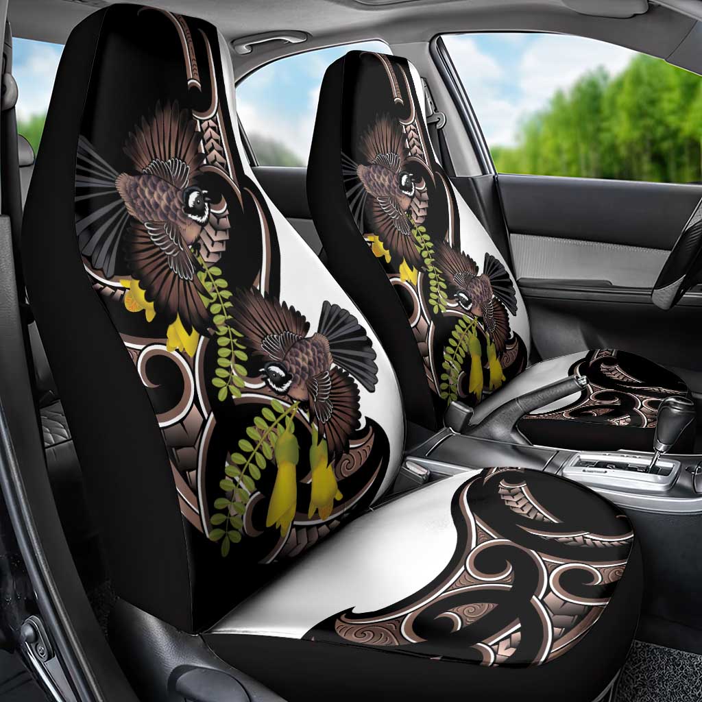 New Zealand Valentines Day Car Seat Cover Piwakawaka Lovers Maori Koru Tattoo LT14 - Polynesian Pride