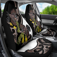 New Zealand Valentines Day Car Seat Cover Piwakawaka Lovers Maori Koru Tattoo LT14 - Polynesian Pride