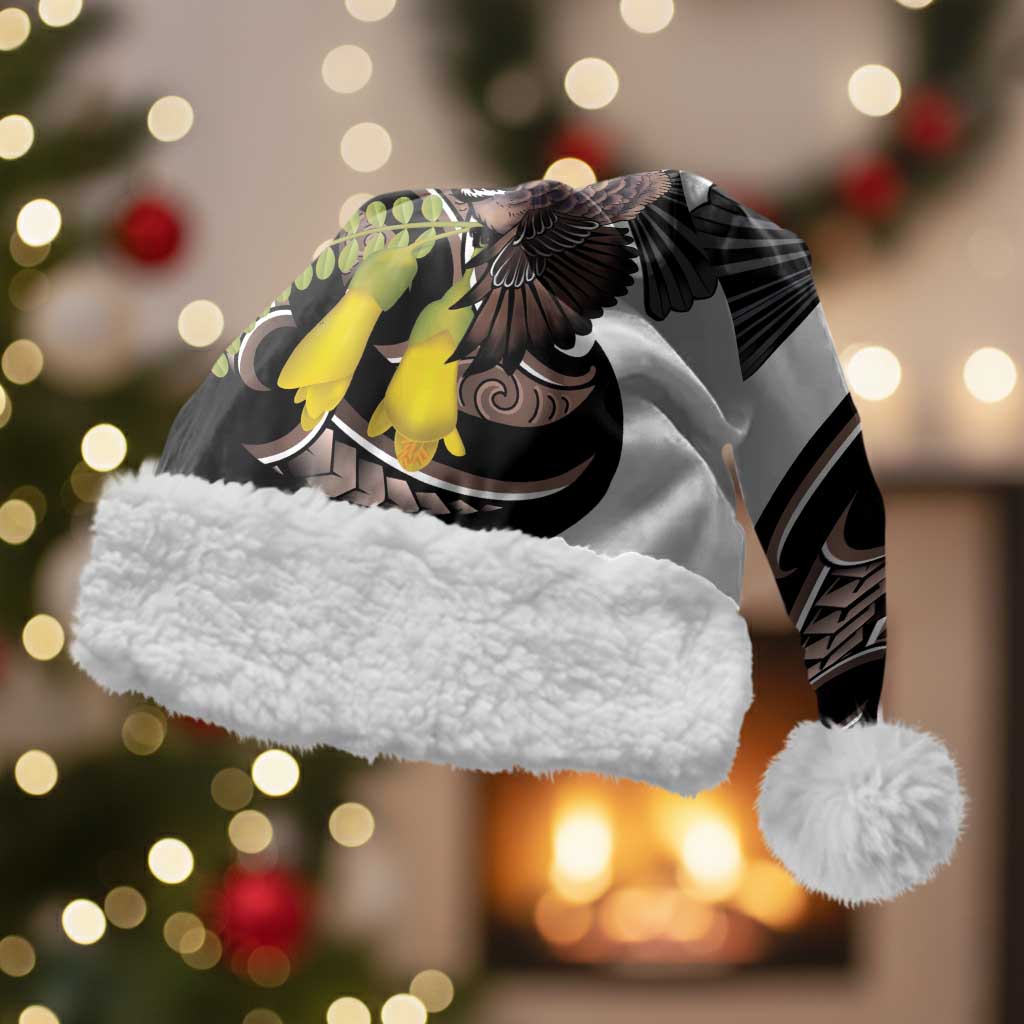 New Zealand Valentines Day Christmas Santa Hat Piwakawaka Lovers Maori Koru Tattoo LT14 With Fur Black - Polynesian Pride