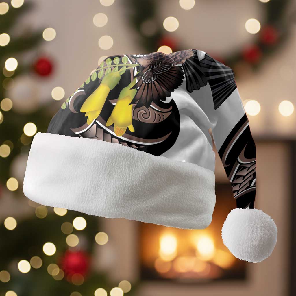 New Zealand Valentines Day Christmas Santa Hat Piwakawaka Lovers Maori Koru Tattoo LT14 Without Fur Black - Polynesian Pride