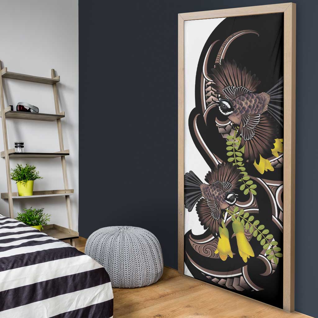 New Zealand Valentines Day Door Cover Piwakawaka Lovers Maori Koru Tattoo LT14 - Polynesian Pride