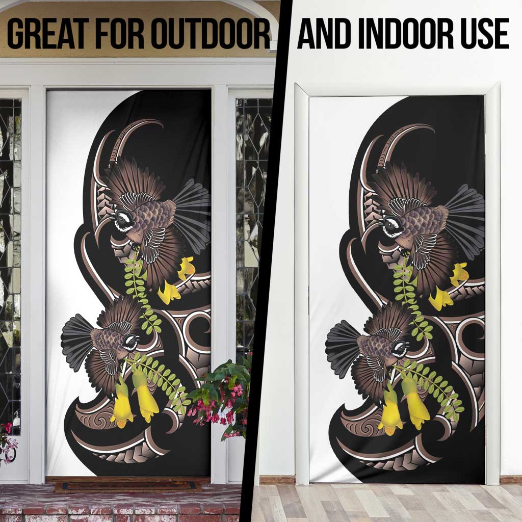 New Zealand Valentines Day Door Cover Piwakawaka Lovers Maori Koru Tattoo LT14 - Polynesian Pride