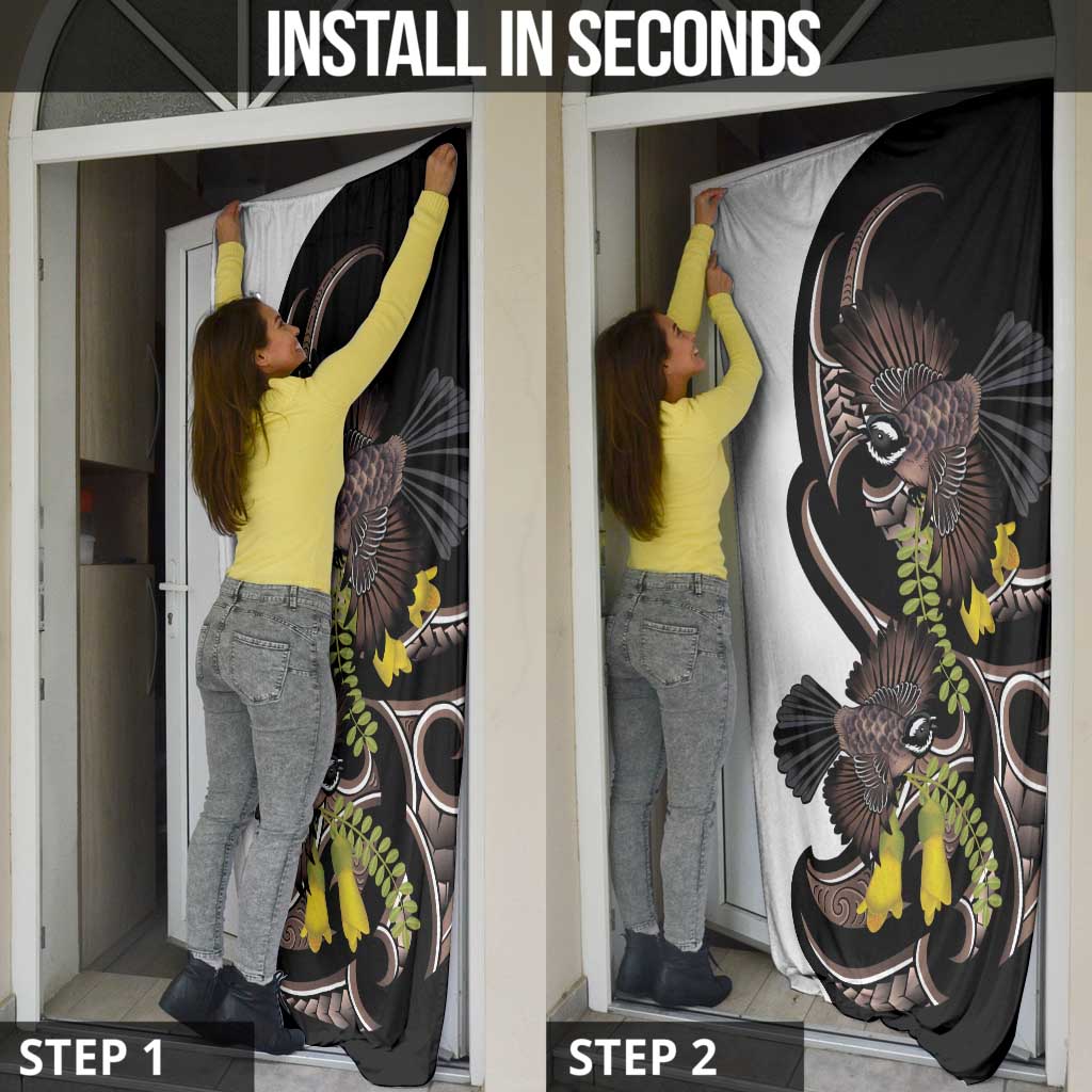 New Zealand Valentines Day Door Cover Piwakawaka Lovers Maori Koru Tattoo LT14 - Polynesian Pride