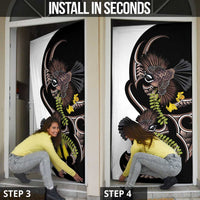 New Zealand Valentines Day Door Cover Piwakawaka Lovers Maori Koru Tattoo LT14 - Polynesian Pride