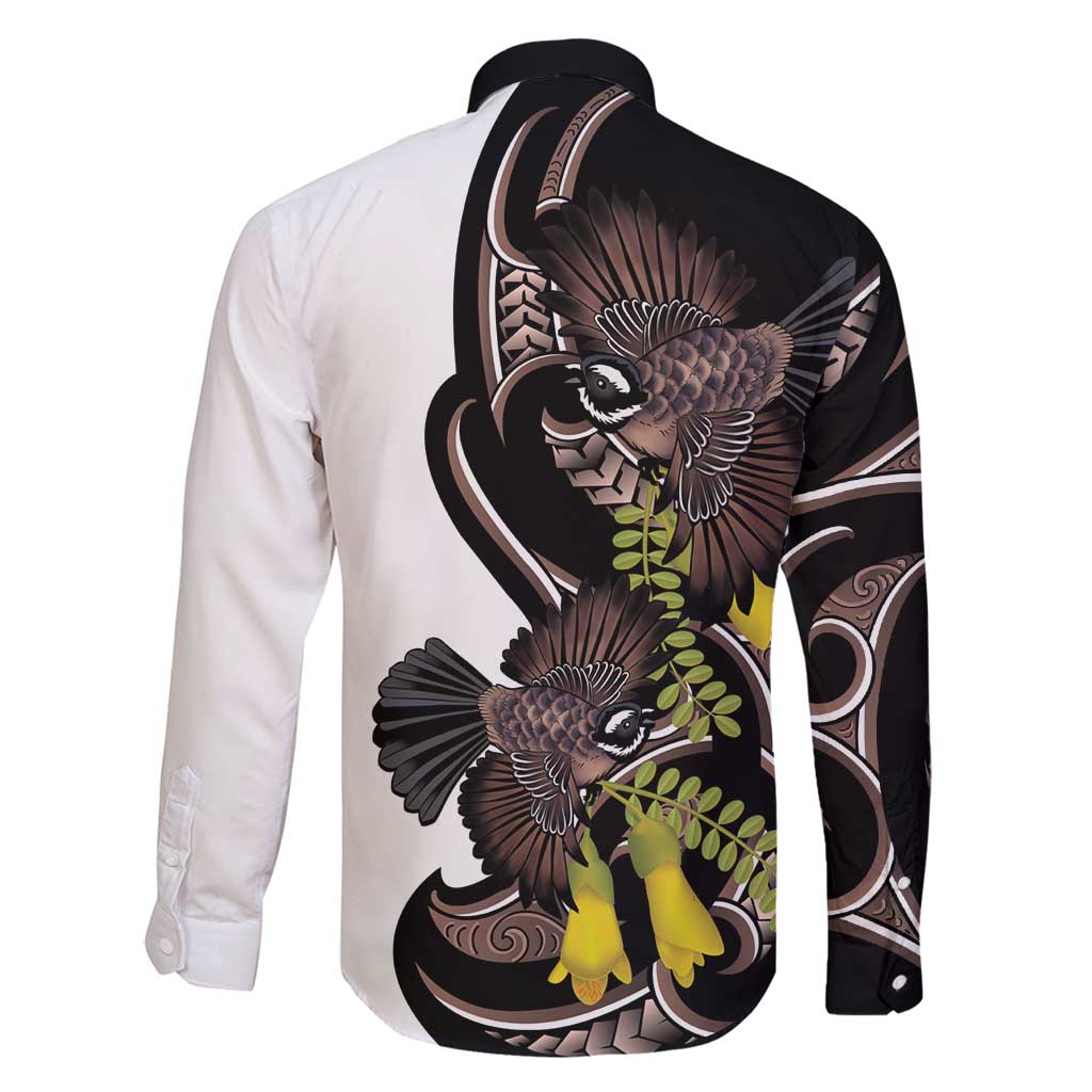 New Zealand Valentines Day Family Matching Long Sleeve Bodycon Dress and Hawaiian Shirt Piwakawaka Lovers Maori Koru Tattoo LT14 - Polynesian Pride