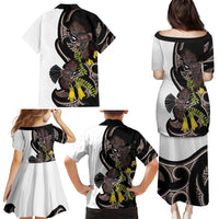 New Zealand Valentines Day Family Matching Puletasi and Hawaiian Shirt Piwakawaka Lovers Maori Koru Tattoo LT14 - Polynesian Pride