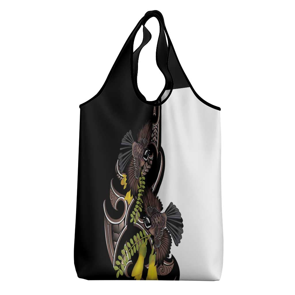 New Zealand Valentines Day Grocery Bag Piwakawaka Lovers Maori Koru Tattoo LT14 - Polynesian Pride