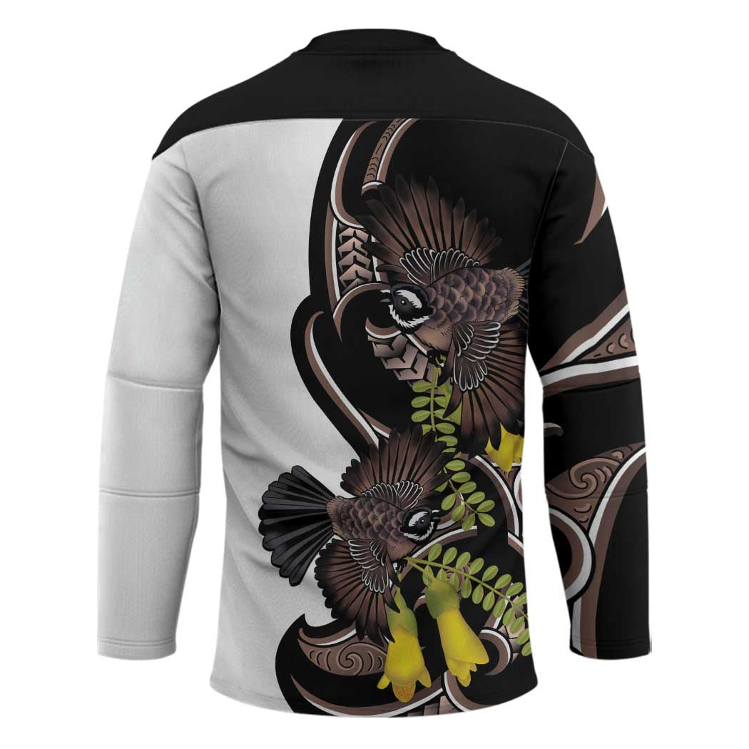 New Zealand Valentines Day Hockey Jersey Piwakawaka Lovers Maori Koru Tattoo LT14 - Polynesian Pride