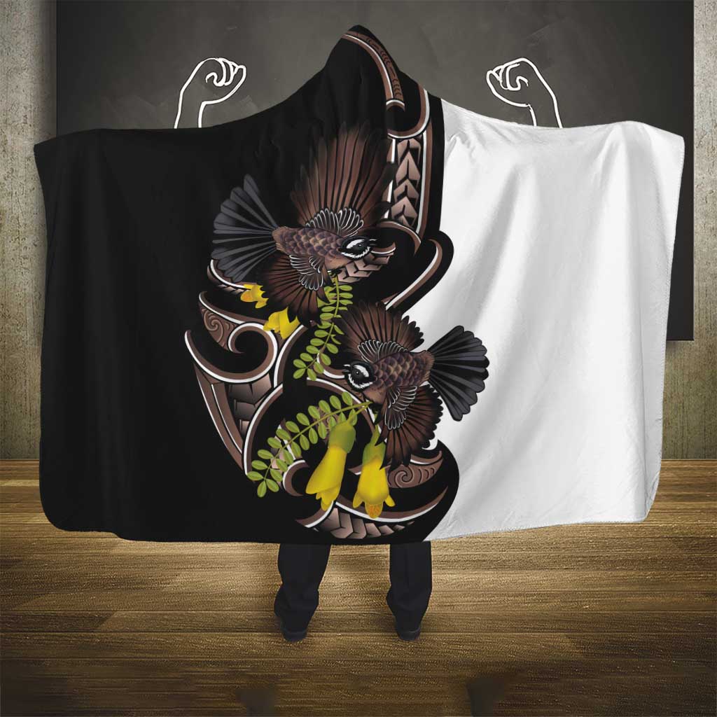 New Zealand Valentines Day Hooded Blanket Piwakawaka Lovers Maori Koru Tattoo LT14 - Polynesian Pride