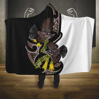 New Zealand Valentines Day Hooded Blanket Piwakawaka Lovers Maori Koru Tattoo LT14 - Polynesian Pride