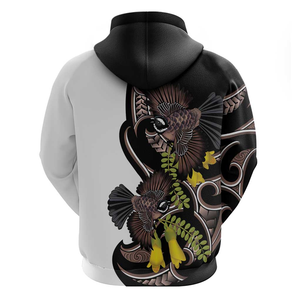 New Zealand Valentines Day Hoodie Piwakawaka Lovers Maori Koru Tattoo - Polynesian Pride