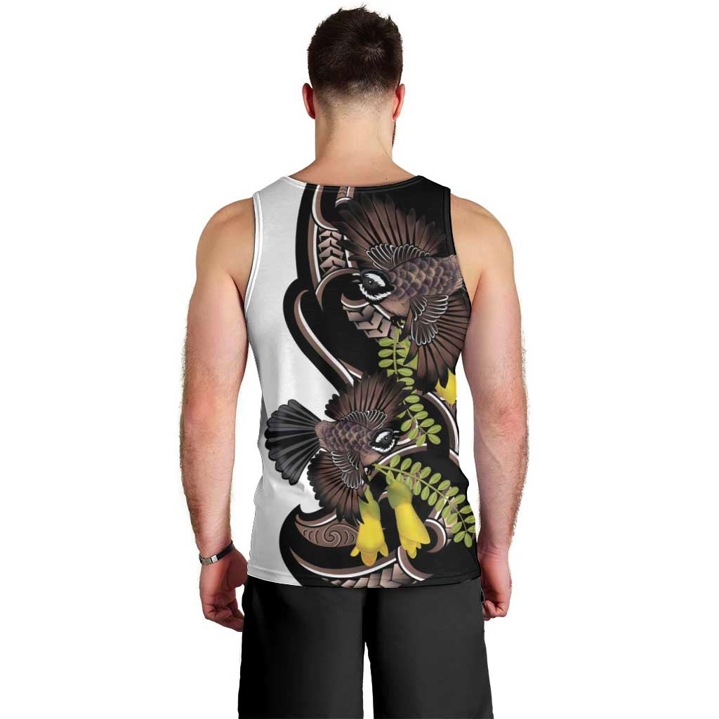 New Zealand Valentines Day Men Tank Top Piwakawaka Lovers Maori Koru Tattoo LT14 - Polynesian Pride