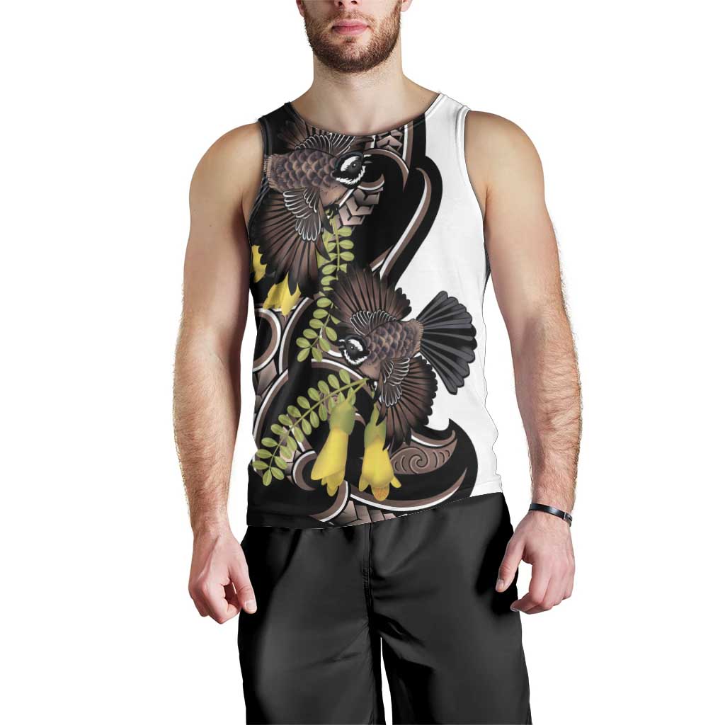 New Zealand Valentines Day Men Tank Top Piwakawaka Lovers Maori Koru Tattoo LT14 - Polynesian Pride