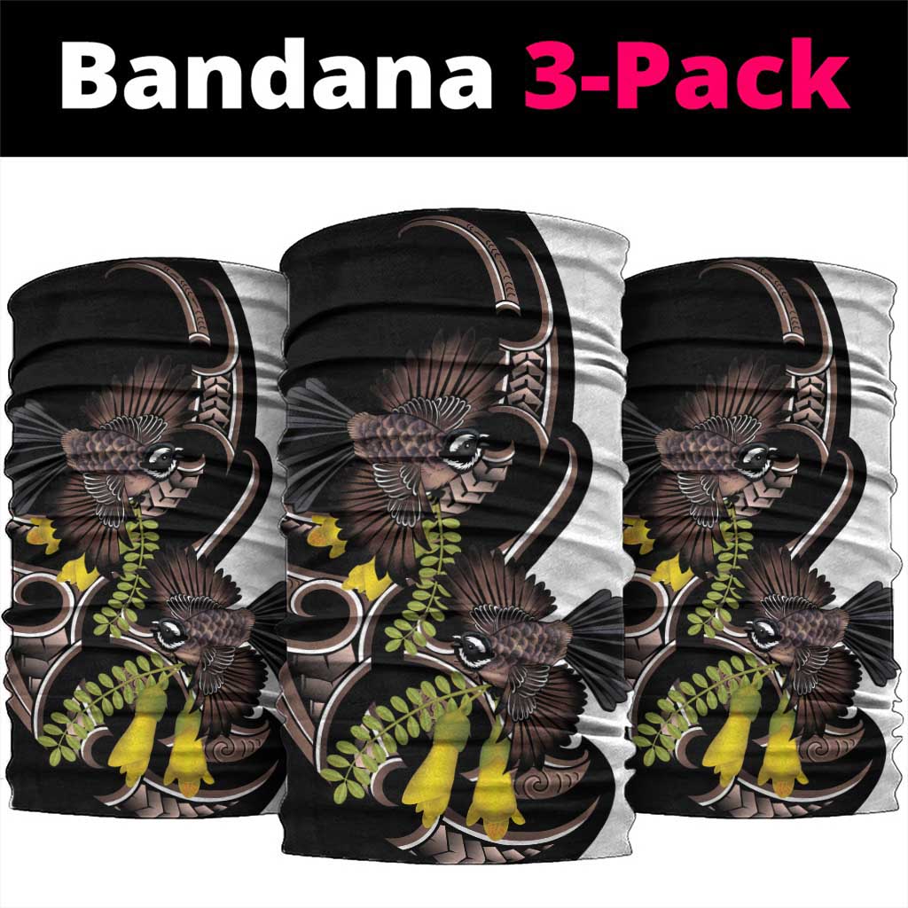 New Zealand Valentines Day Neck Gaiter Piwakawaka Lovers Maori Koru Tattoo LT14 package One Size: 25*50cm Black - Polynesian Pride