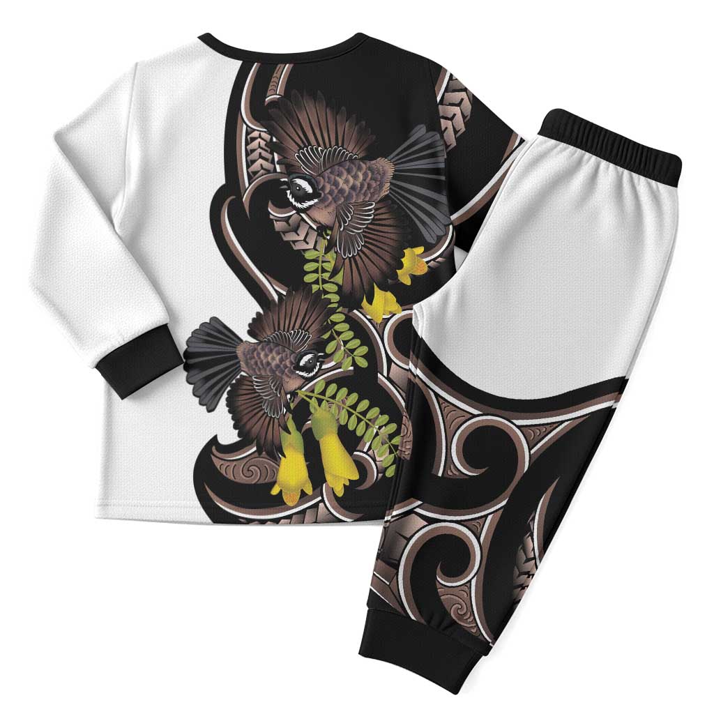 New Zealand Valentines Day Christmas Pajama Set Piwakawaka Lovers Maori Koru Tattoo LT14 - Polynesian Pride
