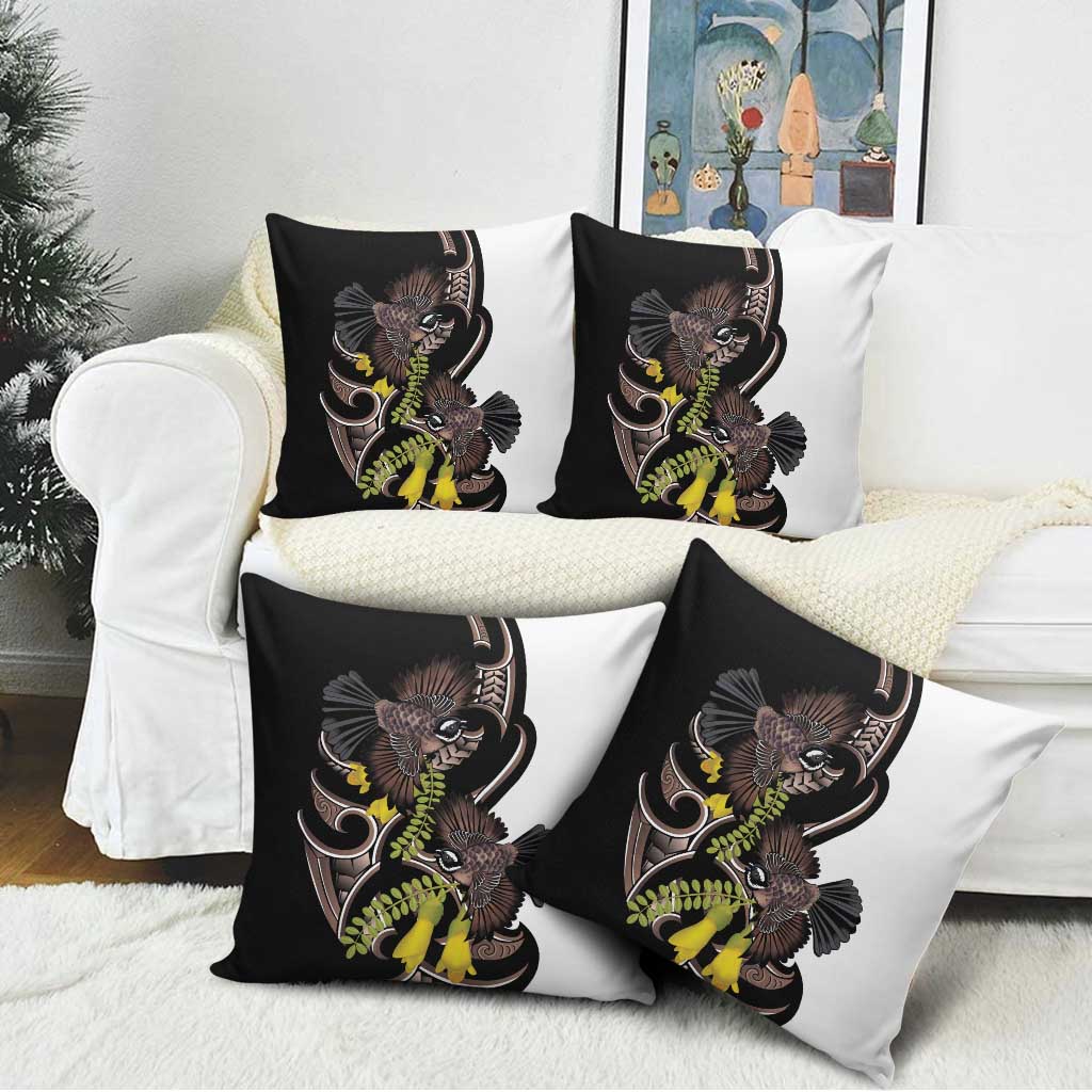 New Zealand Valentines Day Pillow Cover Piwakawaka Lovers Maori Koru Tattoo LT14 - Polynesian Pride