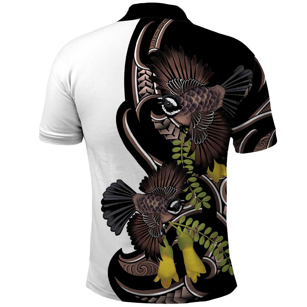 New Zealand Valentines Day Polo Shirt Piwakawaka Lovers Maori Koru Tattoo LT14 - Polynesian Pride